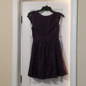 Speechless Dark Purple Lace Dress
